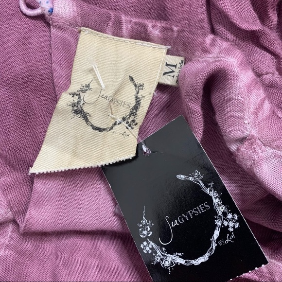 NWT Sea Gypsies Purple Mineral Wash Boho Tiered Long Sleeve Dress - Picture 13 of 16